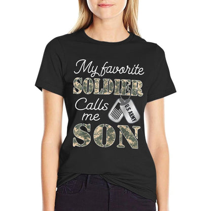 My Favorite Soldier Calls Me Son Proud Army Son US Army  Lightweight T-Shirt