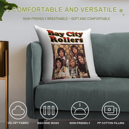 Bay City Rollerss Band Music Rock Gift For Fan Soft Home Decor Throw Pillow