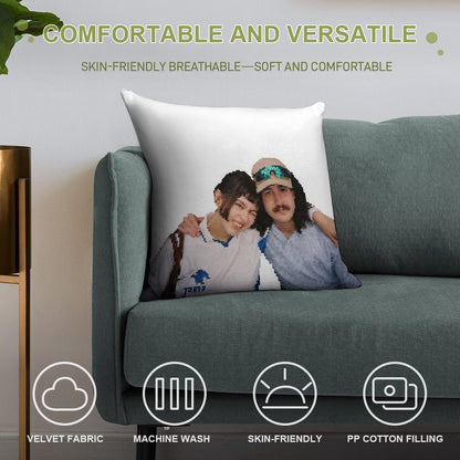 Pixel Drew And Enya Emergency Intercom Soft Warmth Comfort Throw Pillow