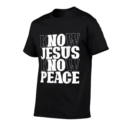Know Jesus Know Peace Religion God Church Christian Gifts  Rolled Sleeves T-Shirt