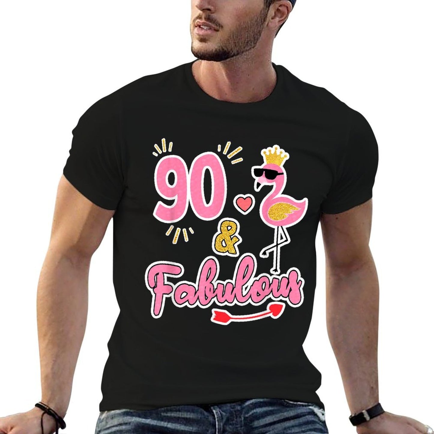 90 And Fabulous - 90 Years Old Gift - 90th Birthday  Versatile T-Shirt