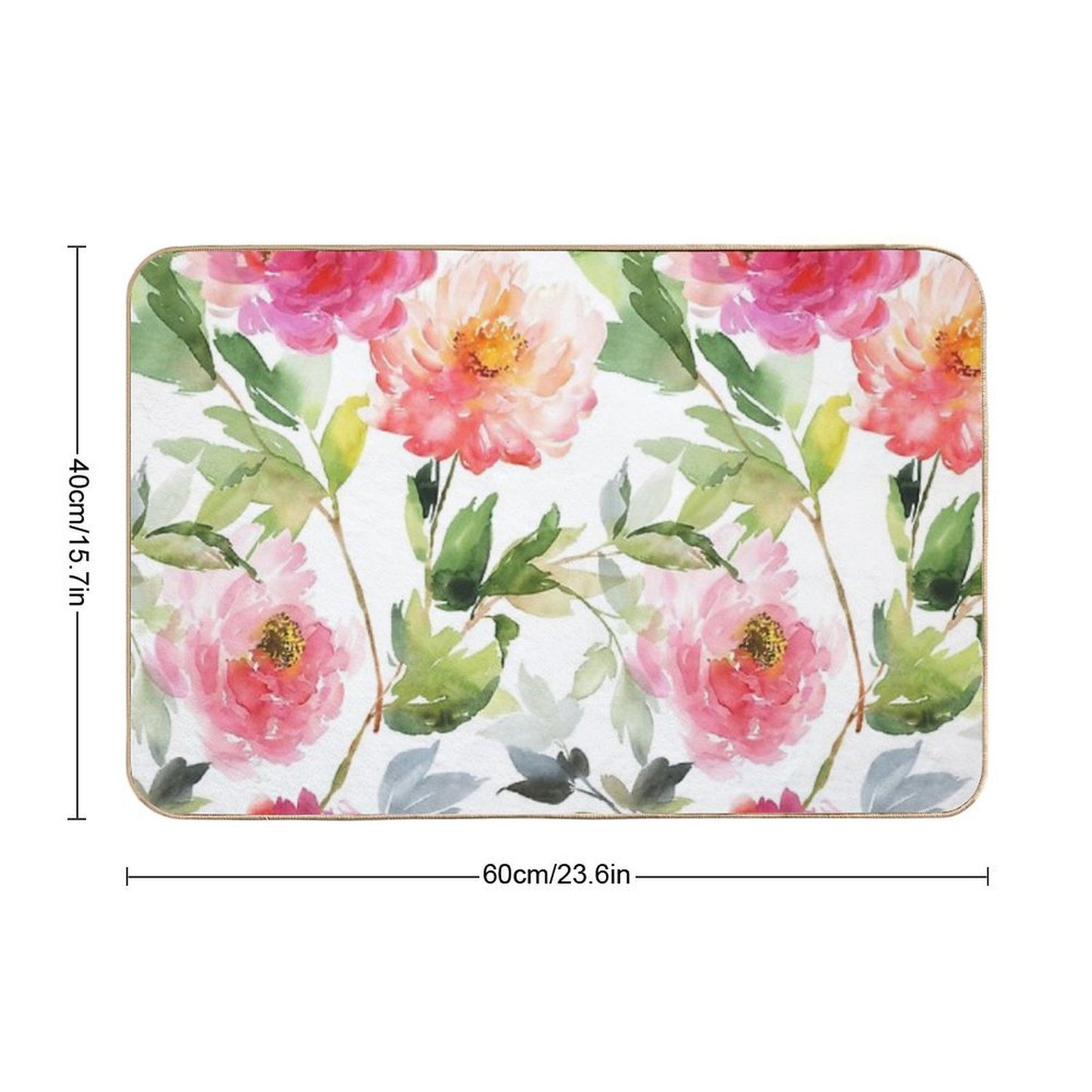 Coral Pink Summer Peonies  Multi-Purpose Bath Mat