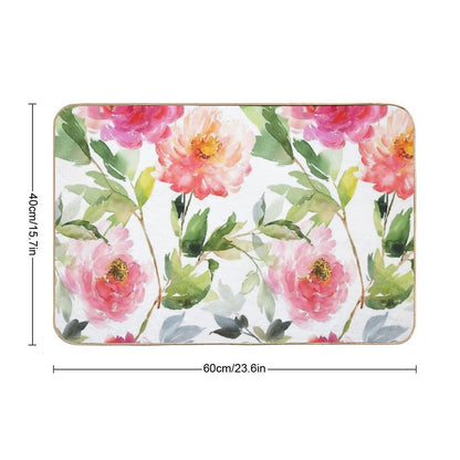 Coral Pink Summer Peonies  Multi-Purpose Bath Mat