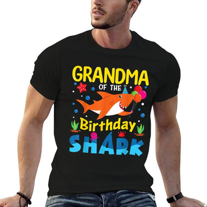 Grandma Birthday Kids Shark Party Matching Family  Lightweight T-Shirt