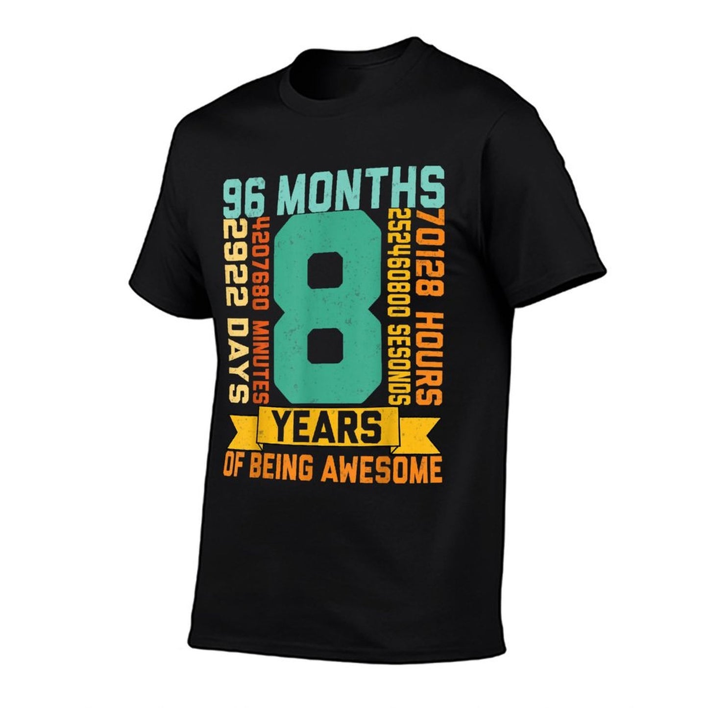 8 Years Of Being Awesome Math Lover Kids 8th Birthday Party  Summer-ready Fabric T-Shirt
