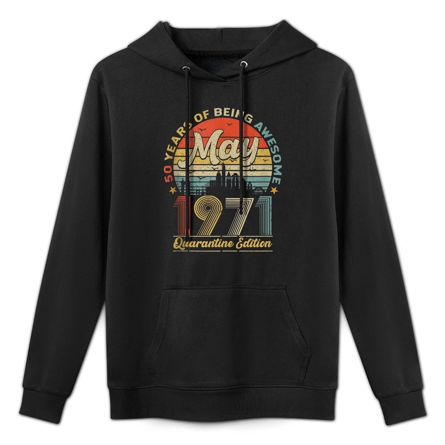 50th Birthday Decoration May 1971 Men Women 50 Years Old Versatile Streetwear Hoodie
