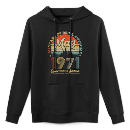 50th Birthday Decoration May 1971 Men Women 50 Years Old Versatile Streetwear Hoodie