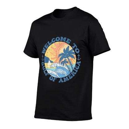 Retro Gulf Of USA America Est 2025 American Flag Gulf Mexico Easy-care T-Shirt