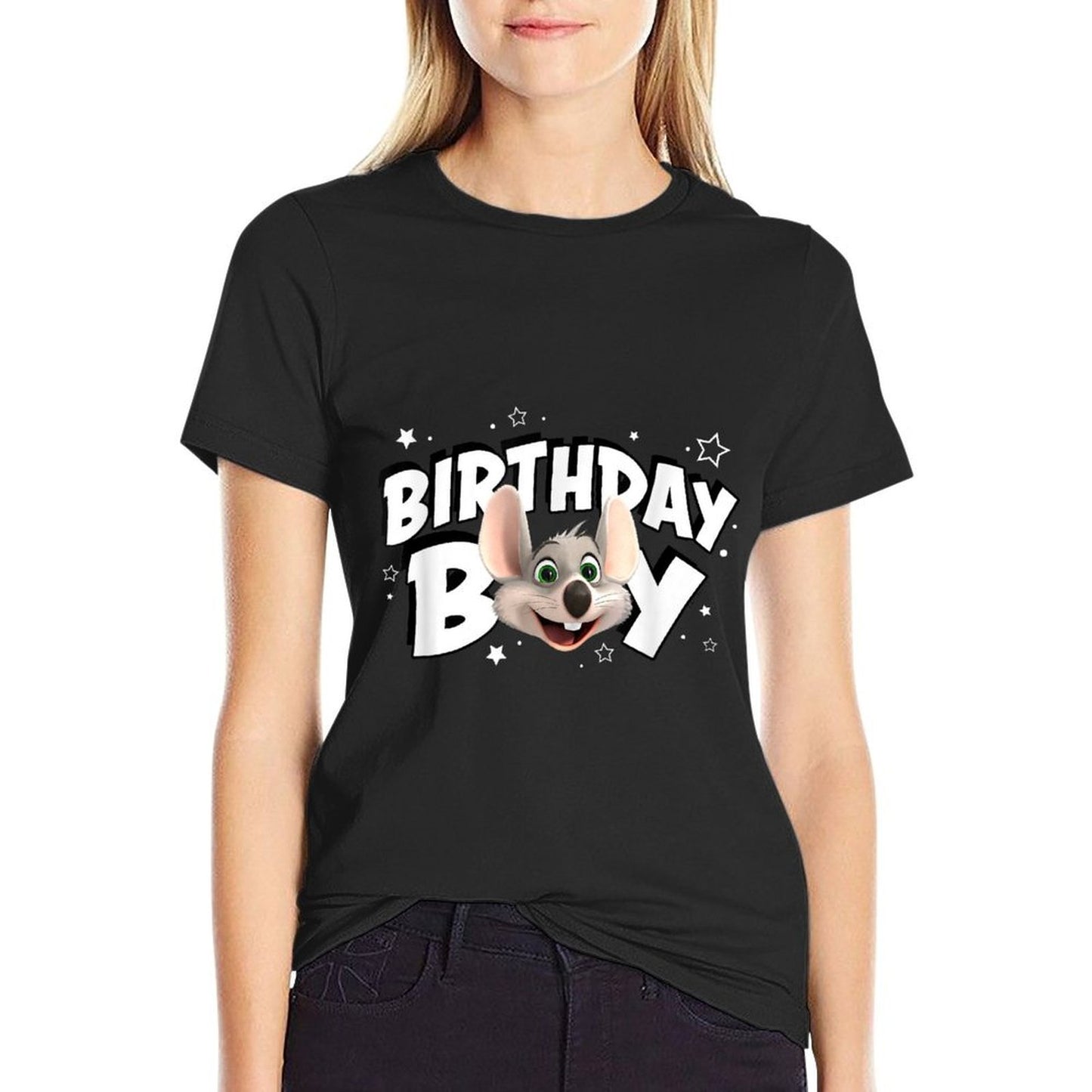 Chuck E. Cheese Birthday Boy Celebration Chuck Face Logo  Relaxed-fit T-Shirt