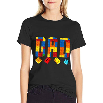 Dad Master Builder Building Blocks Birthday Family Matching  Stretchy T-Shirt