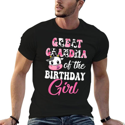 Great Grandma Of The Birthday Girl Farm Cow 1St Birthday  Rolled Sleeves T-Shirt