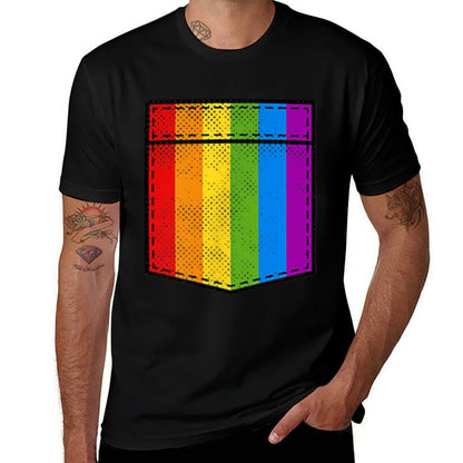 Gay Pride Rainbow Pocket LGBT Pride  Eco-friendly Material T-Shirt