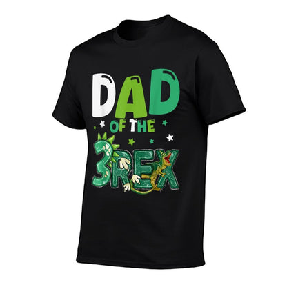 Dad of The Three Rex Birthday Dinosaur Family Matching  Fade-proof Color T-Shirt