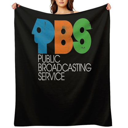 PBS Vintage Logo Distressed Multi-functional Throw Blanket