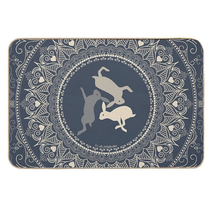 3 Running Hares  Dirt-Trapping Bath Mat