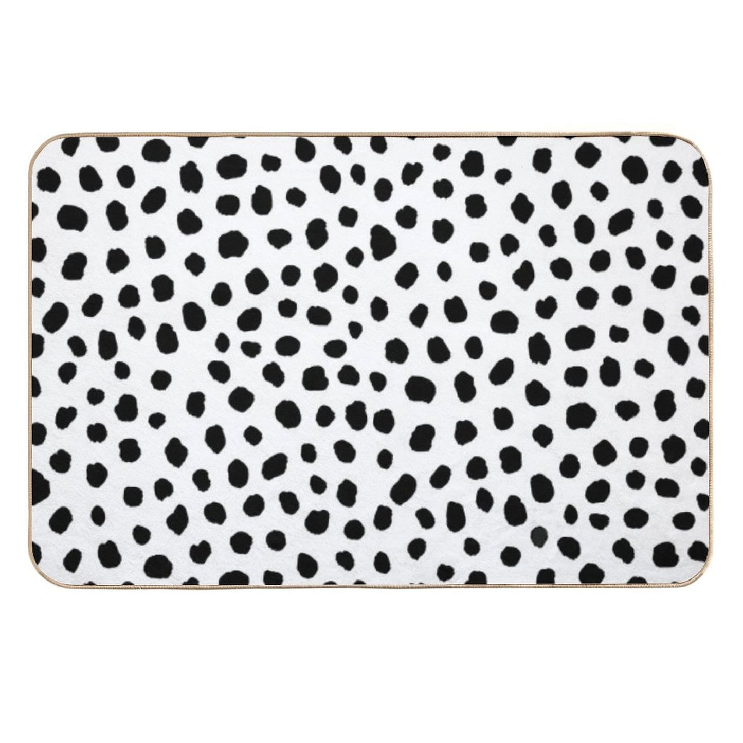 Black And White Dalmatian Dots  Non-Slip Bath Mat