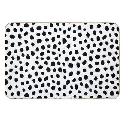 Black And White Dalmatian Dots  Non-Slip Bath Mat