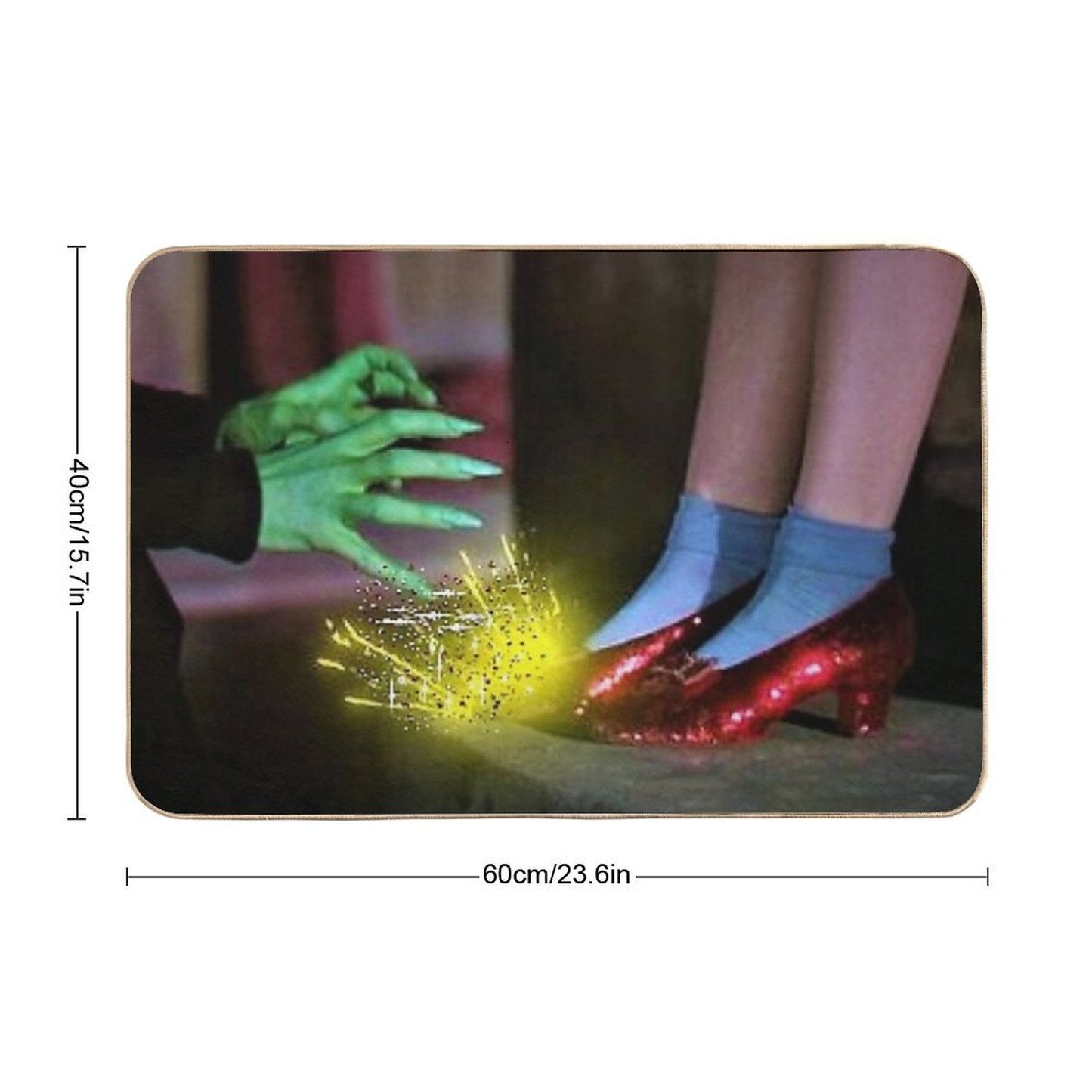 Digital Glitter Edit Wicked Witch Wants Those Shoes Mask  Ruby Slippers  Art Edit  Stain-Proof Bath Mat