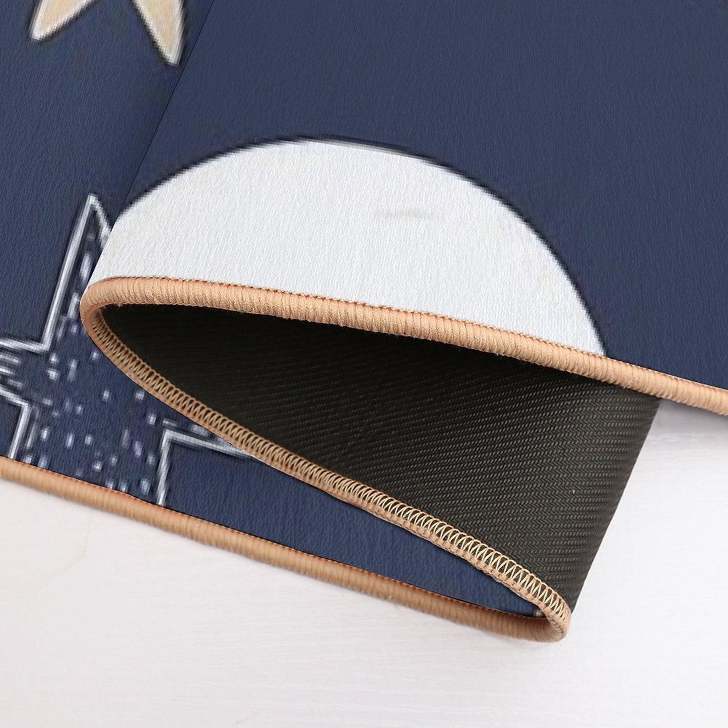 Cute Night Sky Pattern  Moon, Clouds & Stars Kids Illustration  Absorbent Bath Mat