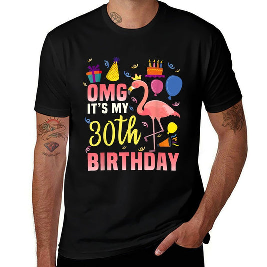 30 Year Old Women Men Gift Flamingo It's My 30th Birthday  Easy-care T-Shirt