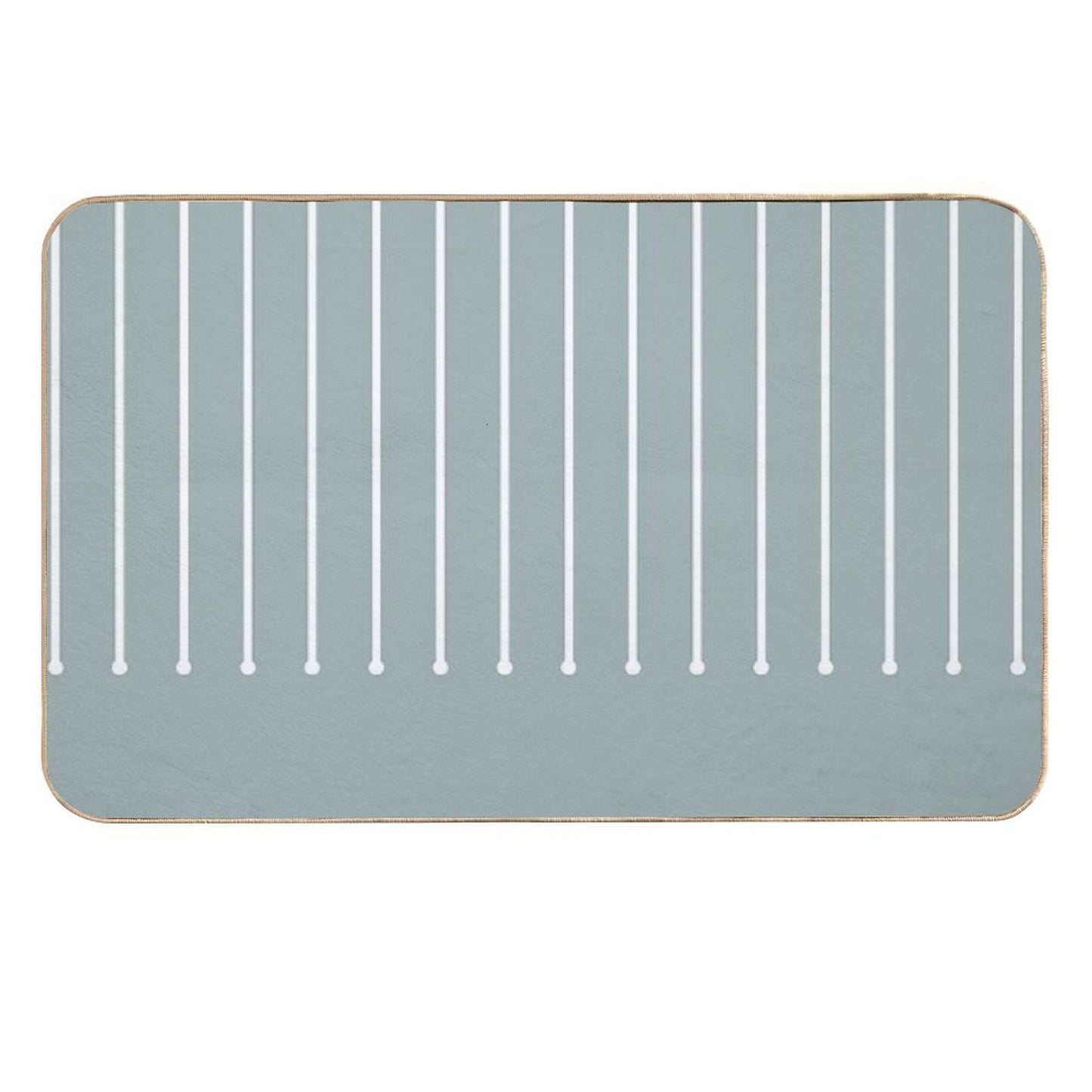 Muted Bluish Gray White Minimal Stripe Polka Dot Pattern Pairs Valspar 2023 COTY Blue Arrow 5001-3C  Easy Maintenance Bath Mat