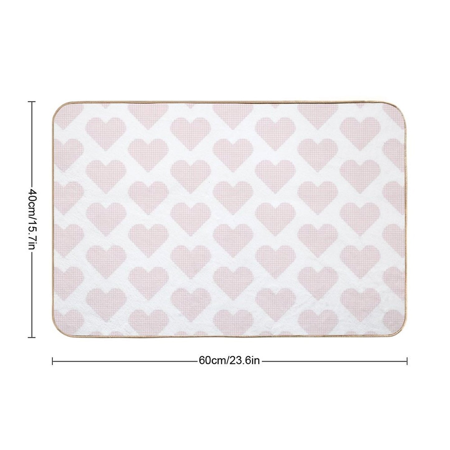 Blush Pink Heart Gingham Sweetness  Eco-Friendly Bath Mat