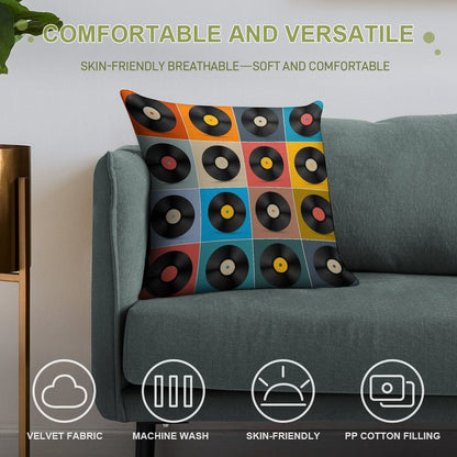 Album,Vinyl Record,Music Poster Soft Bedroom Essential Throw Pillow