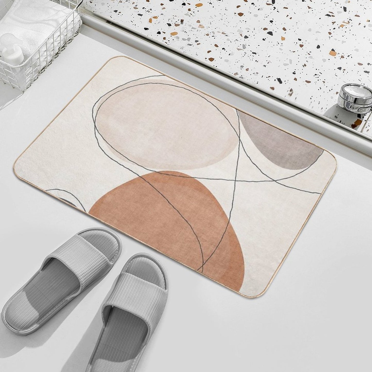 Minimal Abstract 03A Organic Shapes  Eco-Friendly Bath Mat