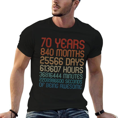 70 Years Of Being Awesome Birthday Countdown 70th Birthday  Graphic-printed T-Shirt