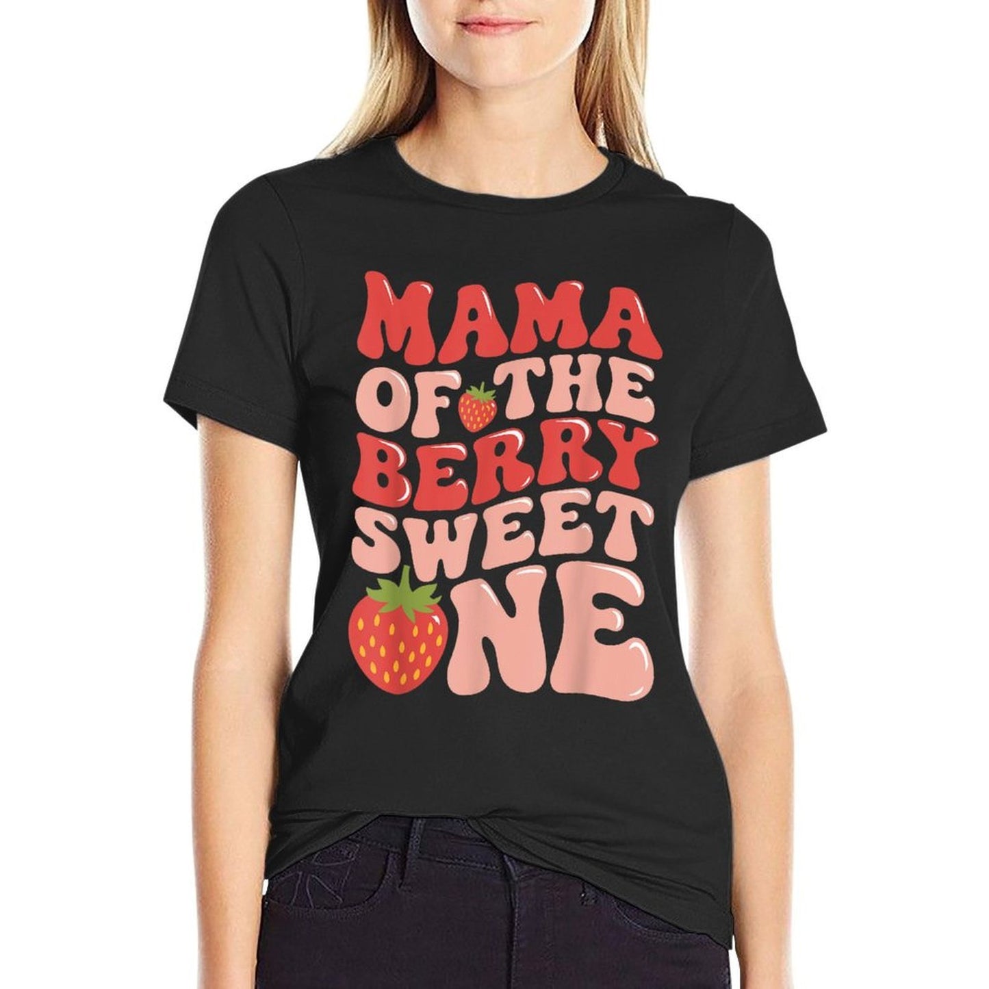 Mama Of The Berry Sweet One Strawberry First Birthday  Trendy Pattern T-Shirt