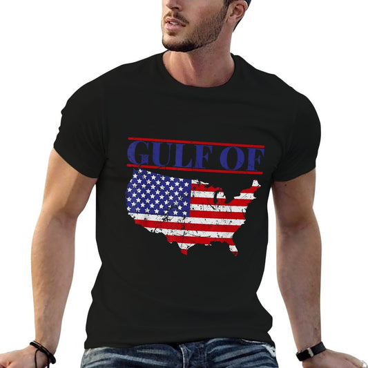 Gulf of USA America Funny USA Flag Easy-care T-Shirt