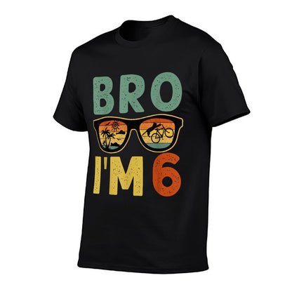6th Birthday Boy Bro I’m 6 Year Old Kids Six Bday  Vintage-inspired T-Shirt