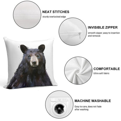 Black Bear Soft Style Accent Throw Pillow