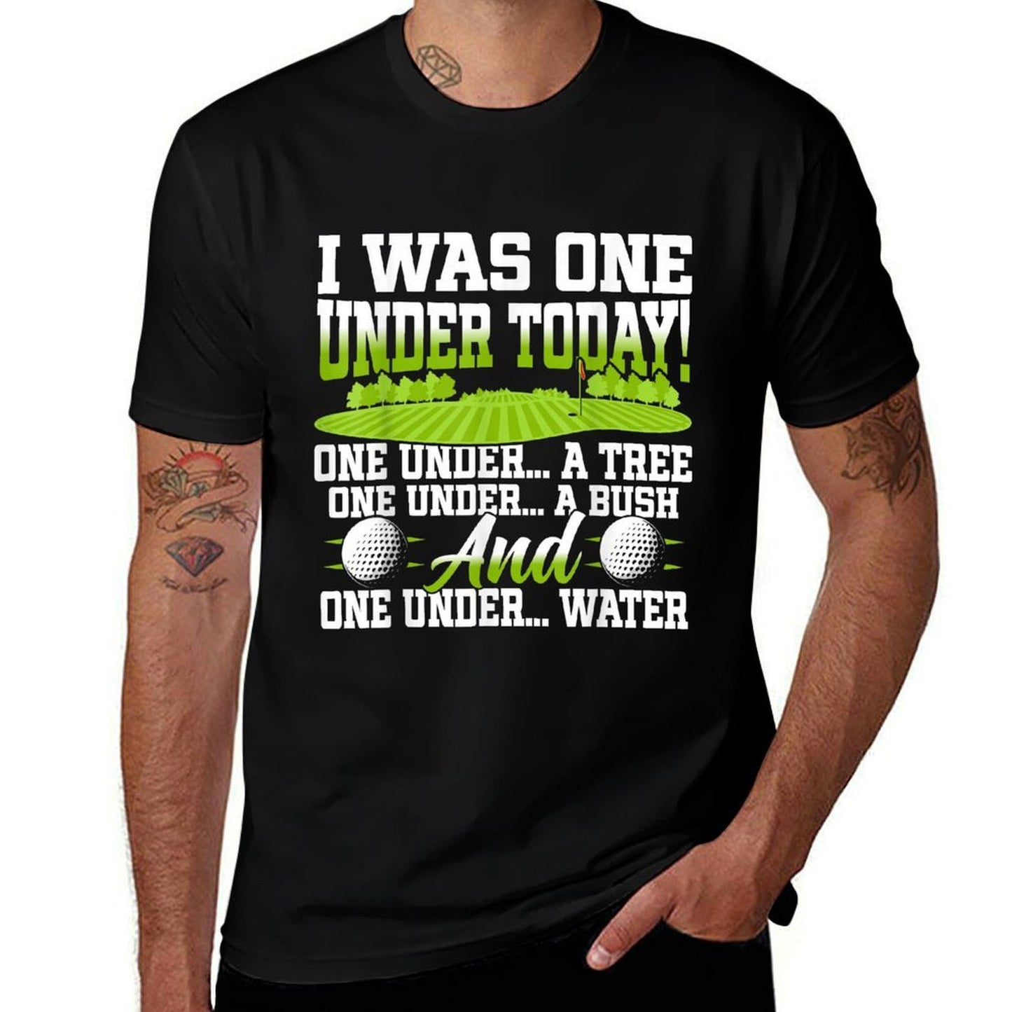 I Was One Under Today Golfer Golf Lover Golfing  Heathered Texture T-Shirt