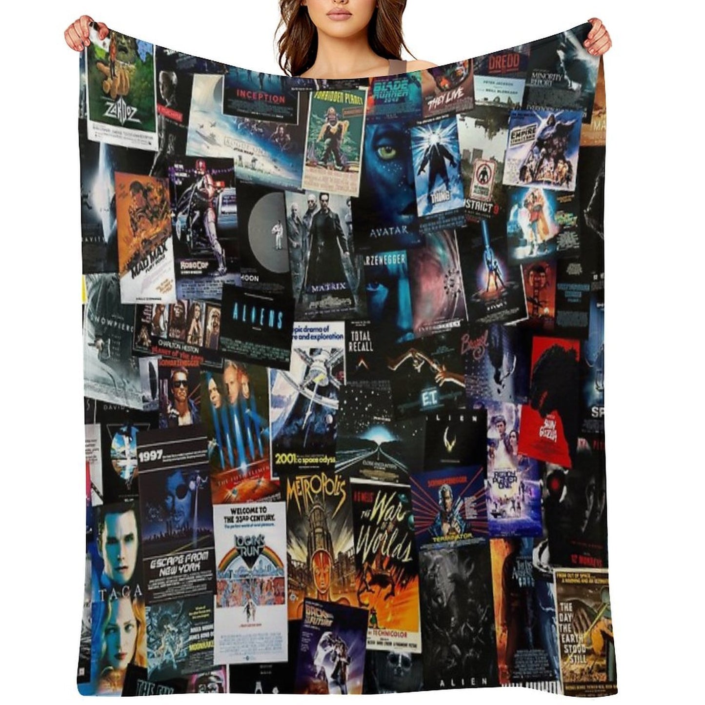 Sci-Fi Movie Posters Velvety-soft Throw Blanket