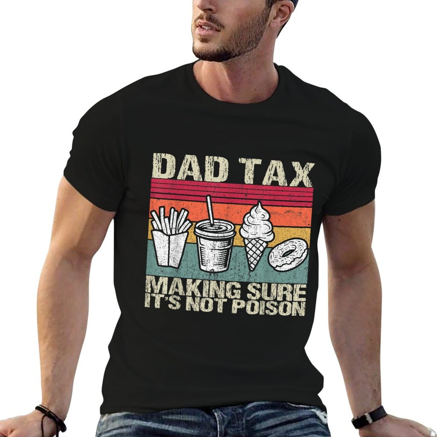 Retro Dad Tax Making Sure It's Not Poison Funny Father's Day Polyester Blend T-Shirt