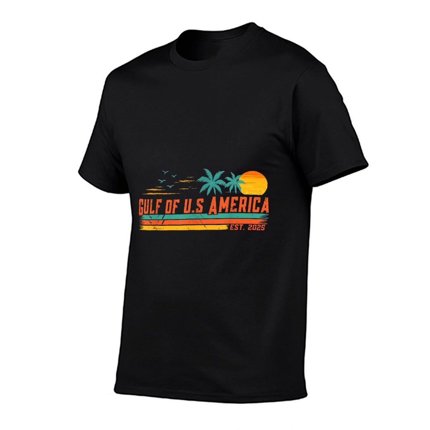 Vintage Gulf Of Us America Retro Sunset Gulf Of Us America Summer-ready Fabric T-Shirt