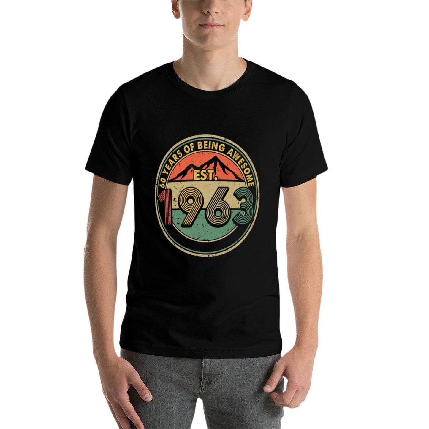 Est Vintage 1963 60th Birthday Retro 60 Year Old Men Women  Versatile T-Shirt