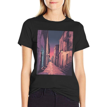 City Alley Twilight Pastel Mystery Premium  Slim-fit Cut T-Shirt