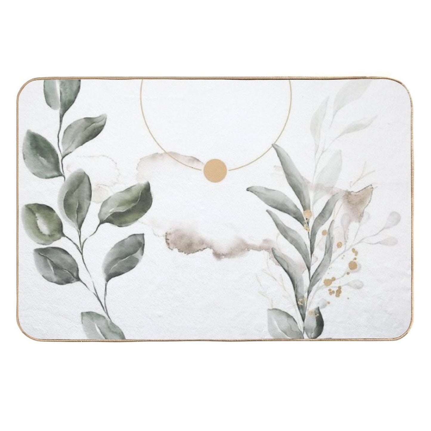 Abstract Composition of Leaves  Easy Maintenance Bath Mat
