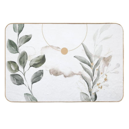 Abstract Composition of Leaves  Easy Maintenance Bath Mat