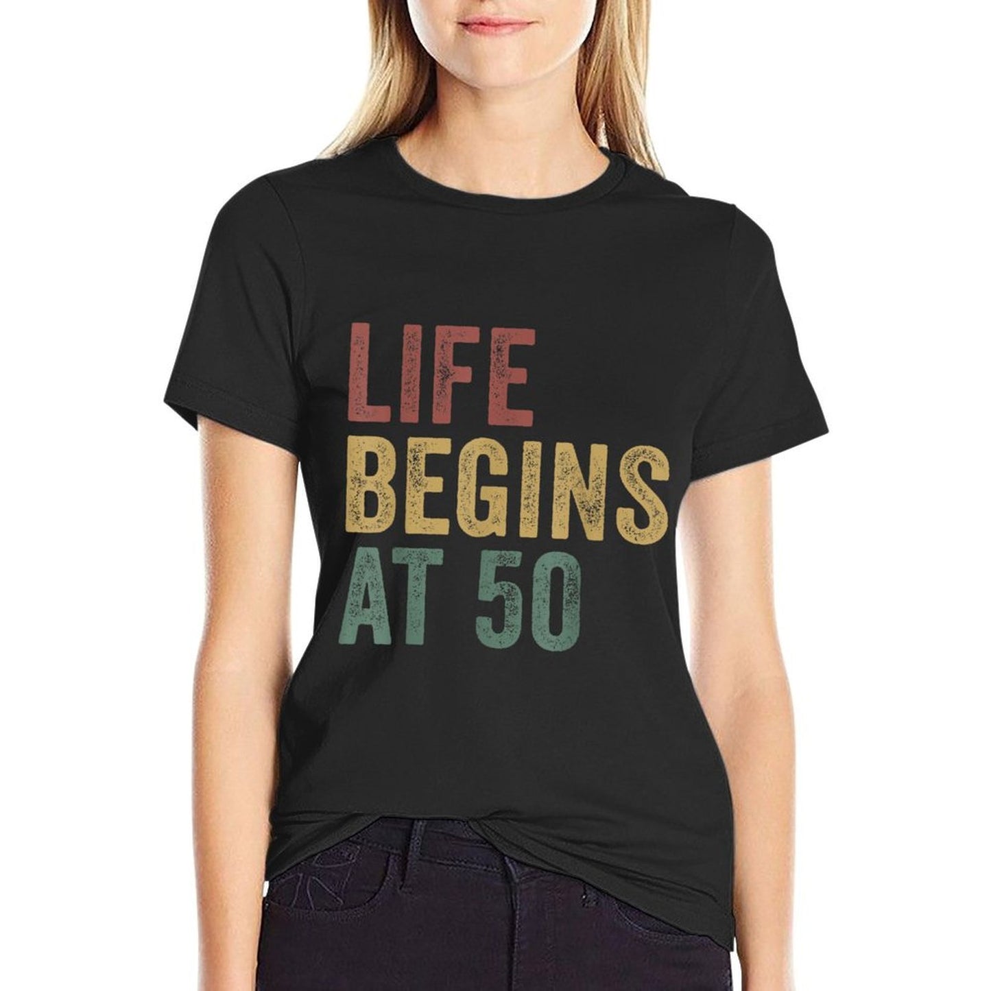 Life Begins At 50 Funny 50th Birthday  Soft T-Shirt