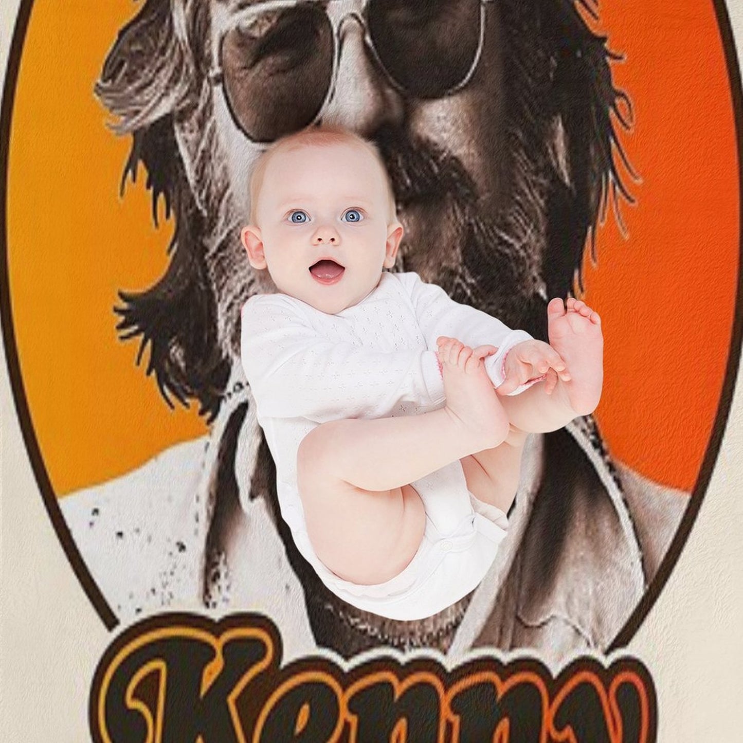 Retro Kenny Rogers Country Tribute Plush Throw Blanket