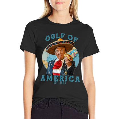 Humor Gulf Of USA America Est 2025 American Gulf Mexico Summer-ready Fabric T-Shirt