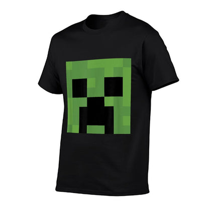 Minecraft Creeper Big Face Rolled Sleeves T-Shirt