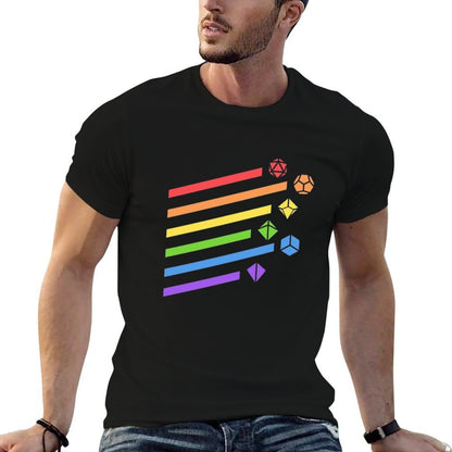 Rainbow Dice Set Tabletop RPG Gaming  Slim-fit Cut T-Shirt