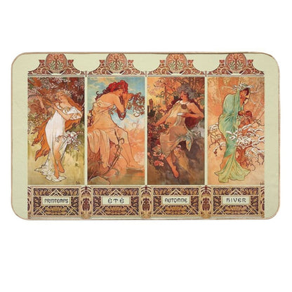 Alphonse Mucha Four Seasons Art Nouveau  Odorless Bath Mat