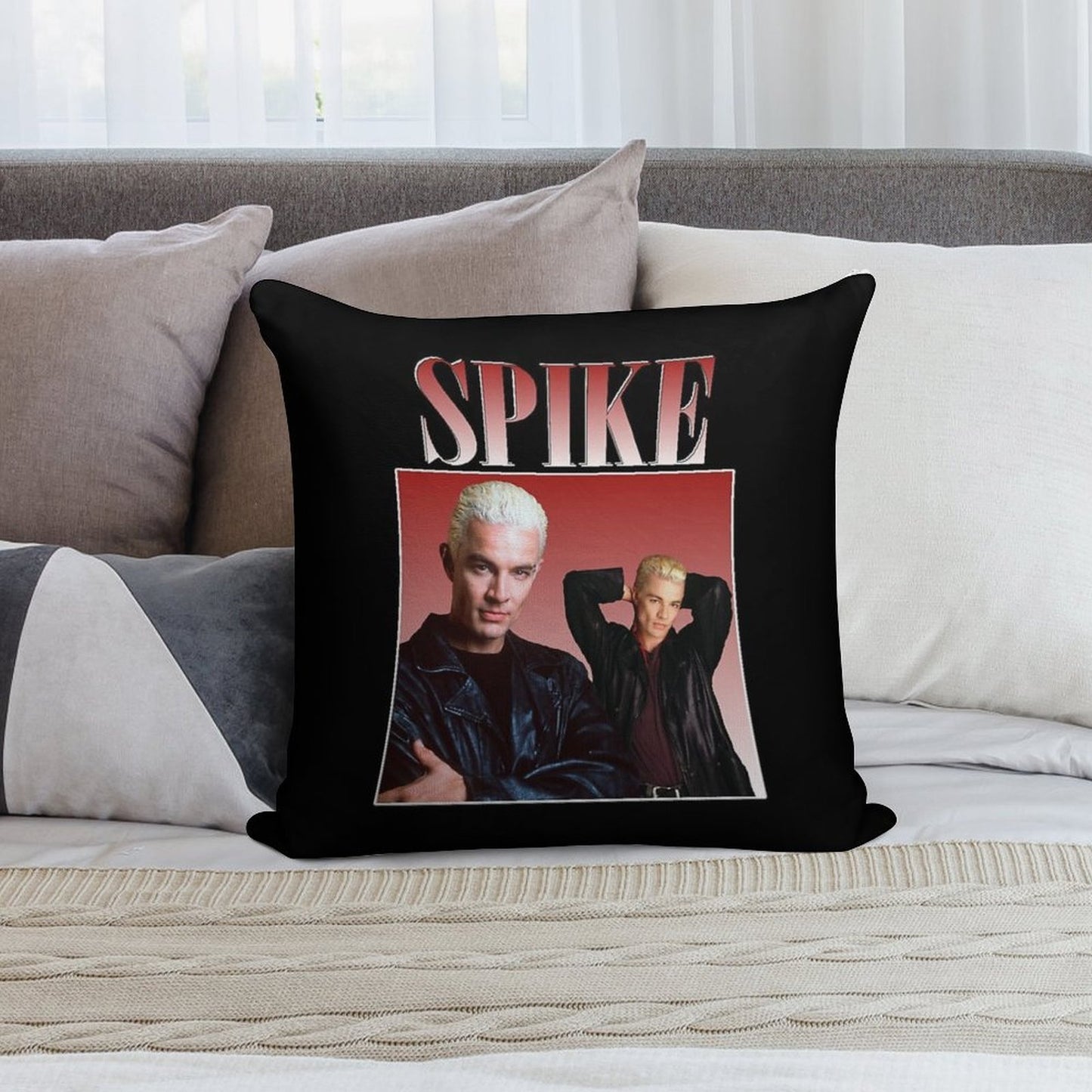 Spike Retro Design Classic Throwback Soft Anti-Pilling Throw Pillow