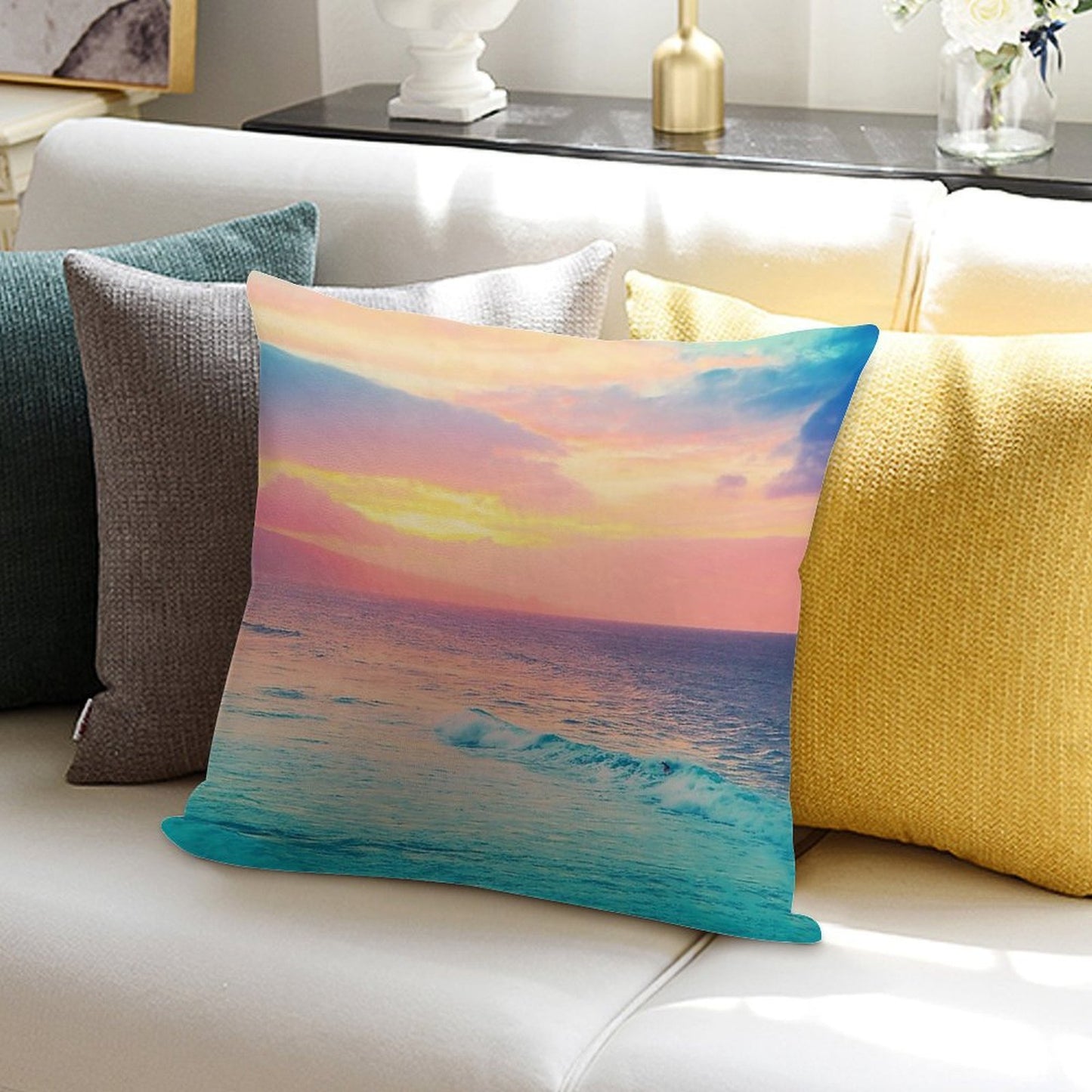 Hookipa Surf Sunset Soft Warmth Comfort Throw Pillow
