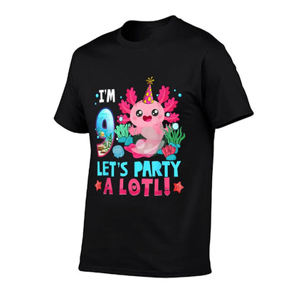 I'm 9 Years Old Let's Party A Lotl Axolotl 9th Birthday Kids  Moisture-wicking T-Shirt